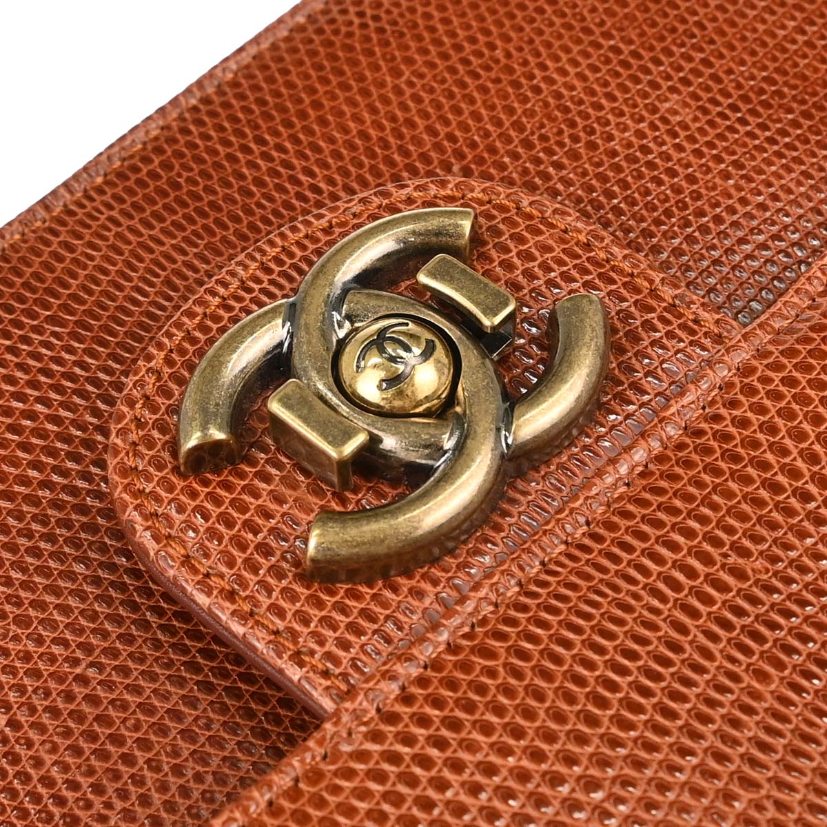 Chanel * Brown Lizard Perfect Edge Flap 2way Shoulder Handbag