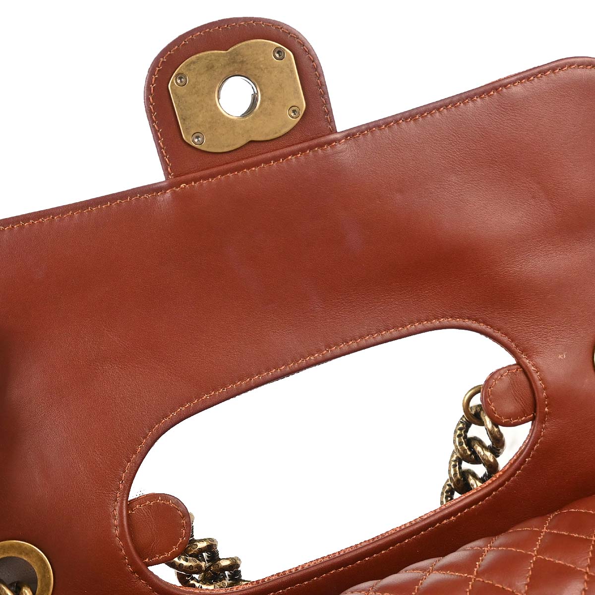Chanel * Brown Lizard Perfect Edge Flap 2way Shoulder Handbag