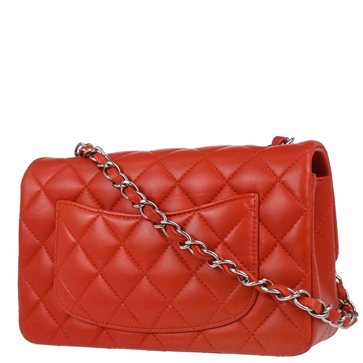 Chanel Red Lambskin Shoulder Bag