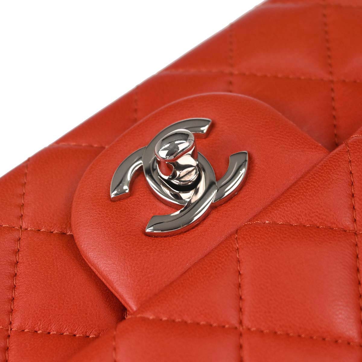 Chanel Red Lambskin Shoulder Bag