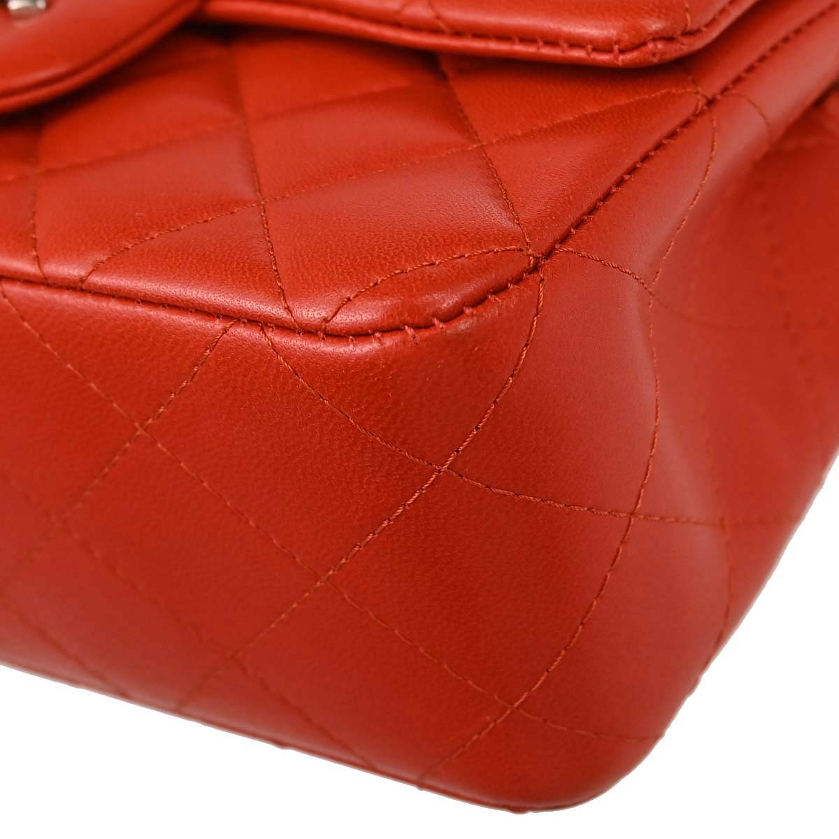 Chanel Red Lambskin Shoulder Bag