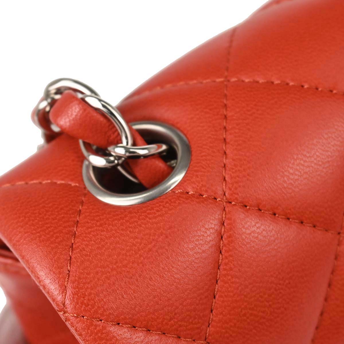 Chanel Red Lambskin Shoulder Bag