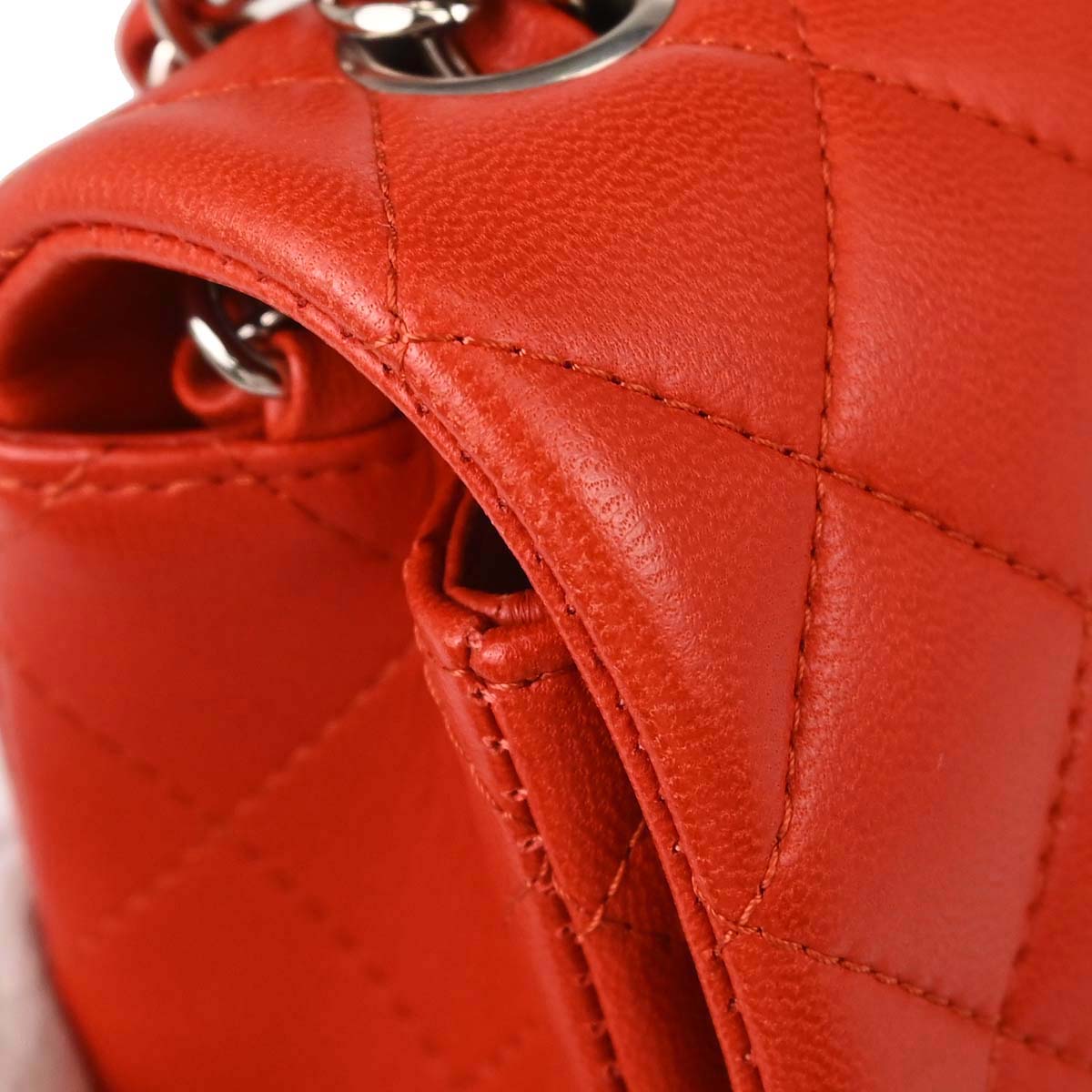Chanel Red Lambskin Shoulder Bag
