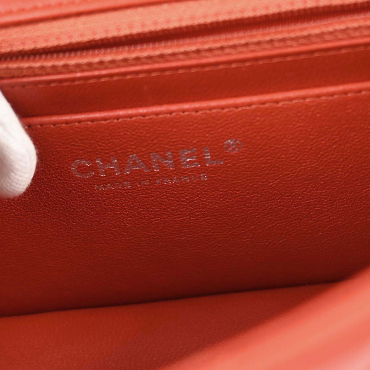 Chanel Red Lambskin Shoulder Bag