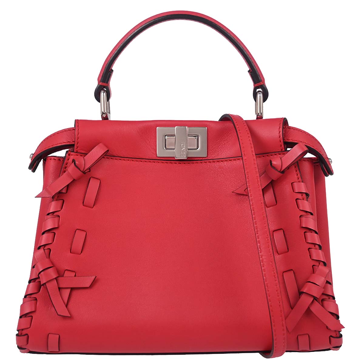 Fendi Red Peekaboo 2way Shoulder Handbag