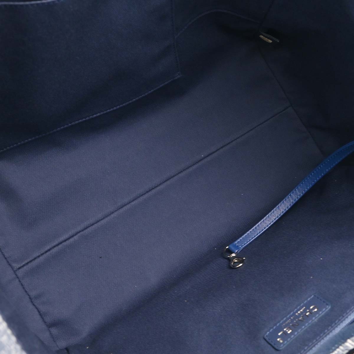Chanel Blue Tweed Medium Deauville 2way Shoulder Tote Handbag