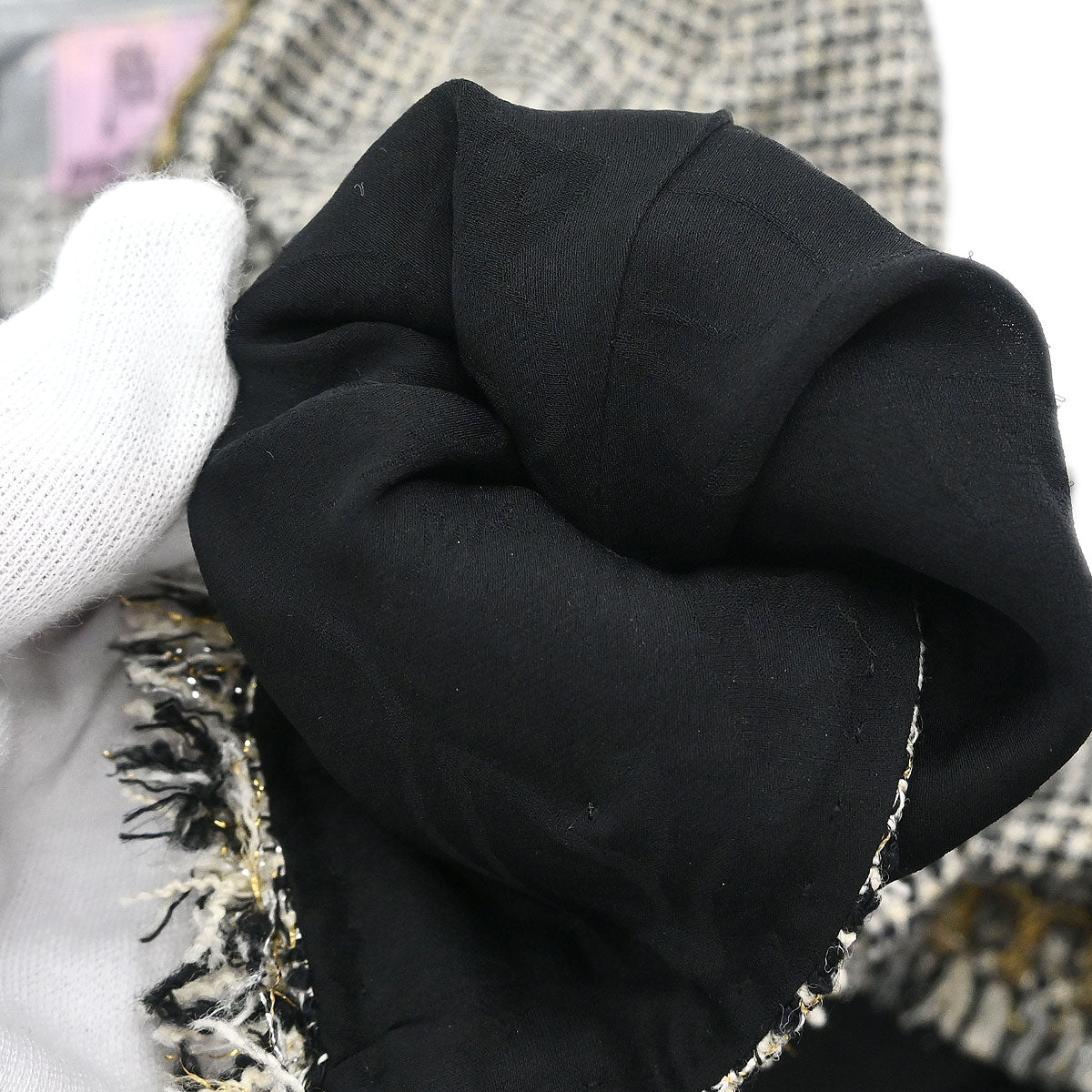 Chanel 2010 Collarless Tweed Jacket Black #34