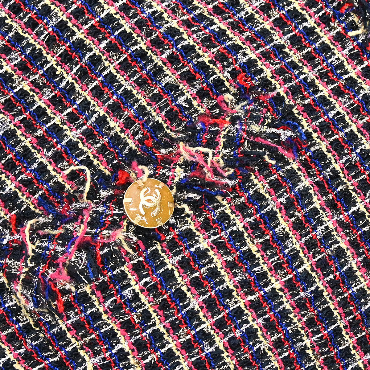 Chanel 2010 Collarless Tweed Jacket Navy #36