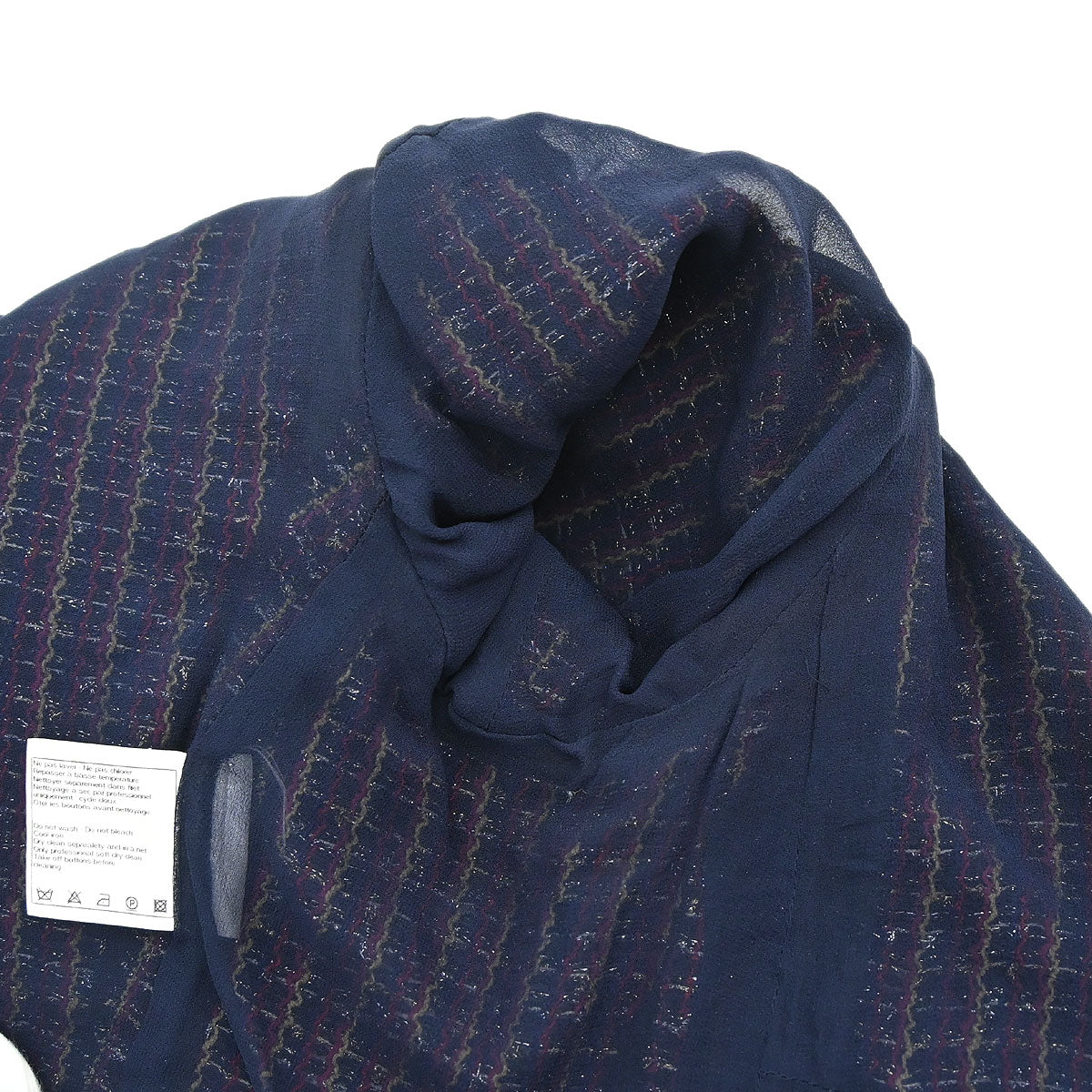 Chanel 2010 Collarless Tweed Jacket Navy #36