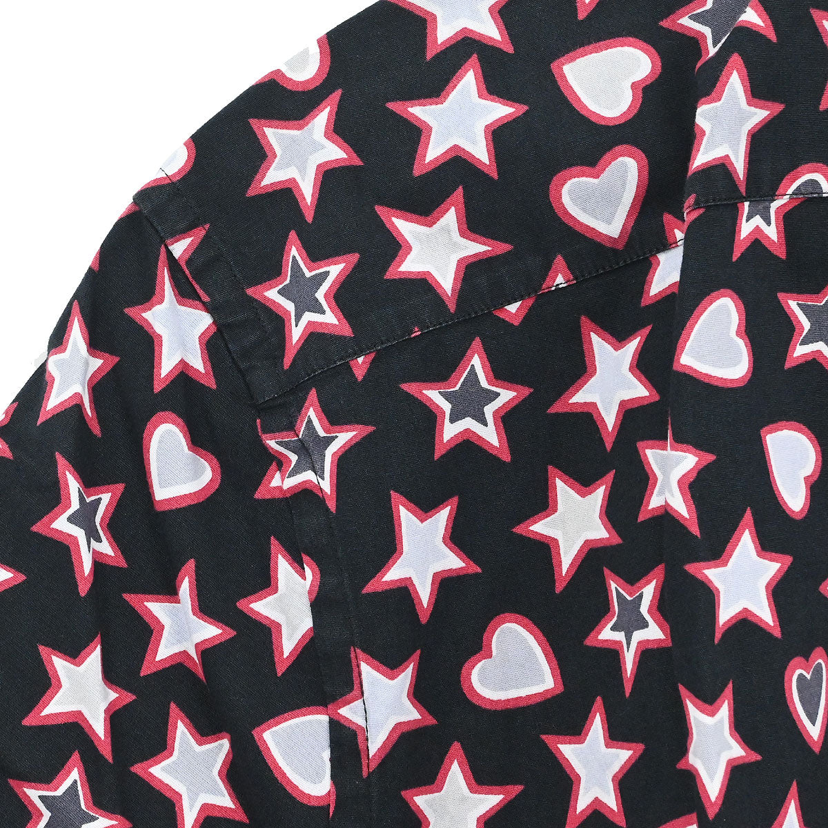 Prada 2015 Star Heart Short Sleeve Blouse Shirt Top Black #44