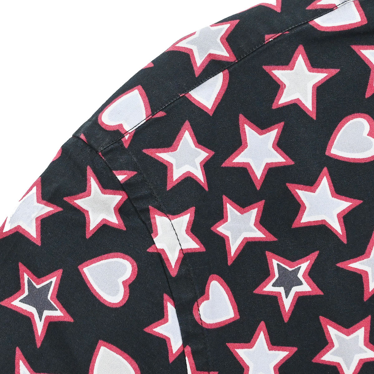 Prada 2015 Star Heart Short Sleeve Blouse Shirt Top Black #44