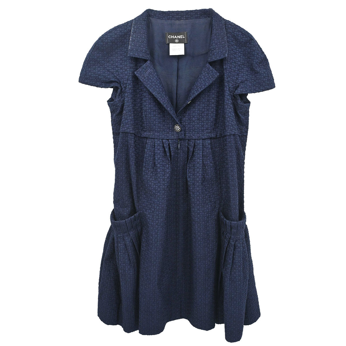 Chanel 2010 Short Sleeve Dress Navy #42