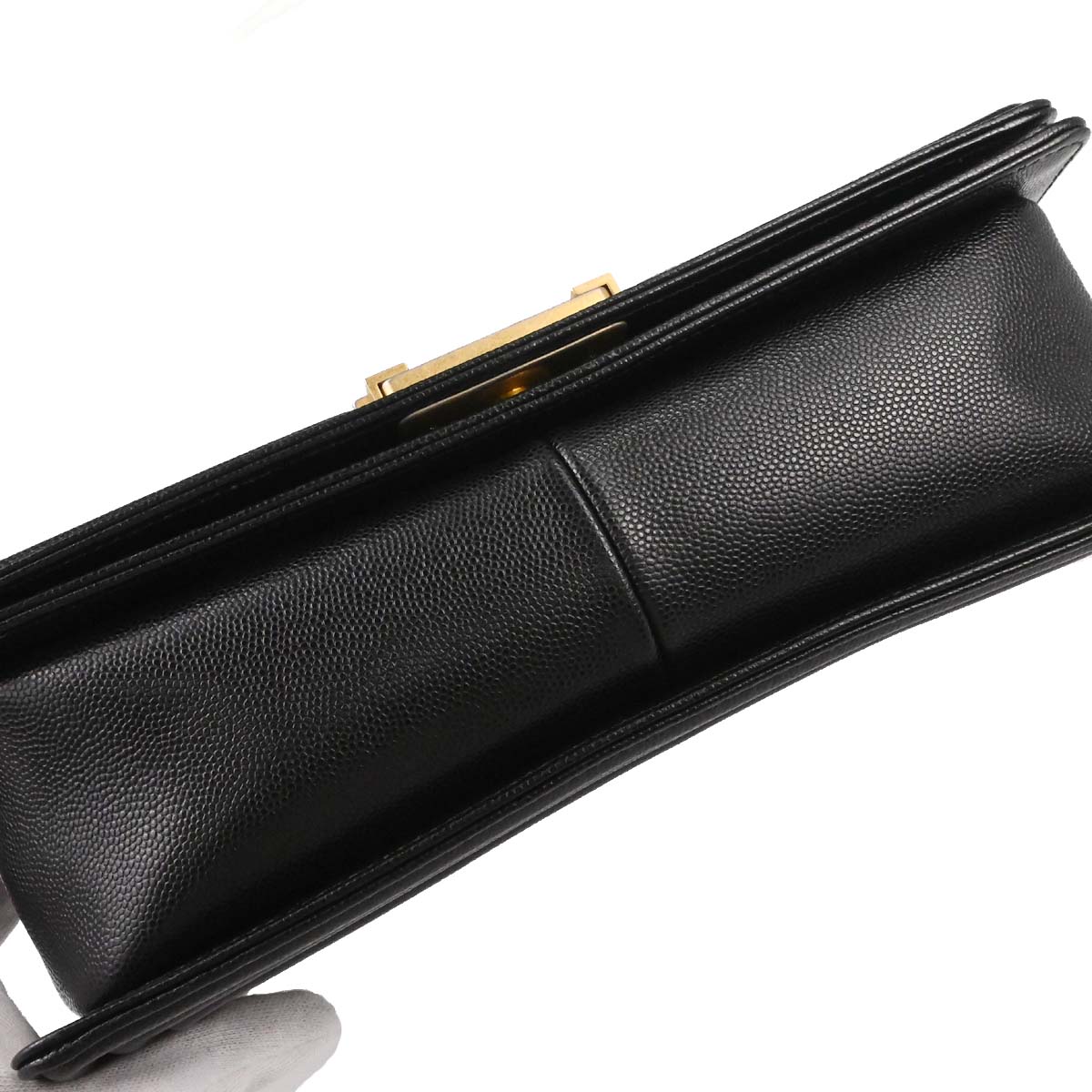 Boy Chanel Black Caviar Skin Medium Chain Shoulder Bag