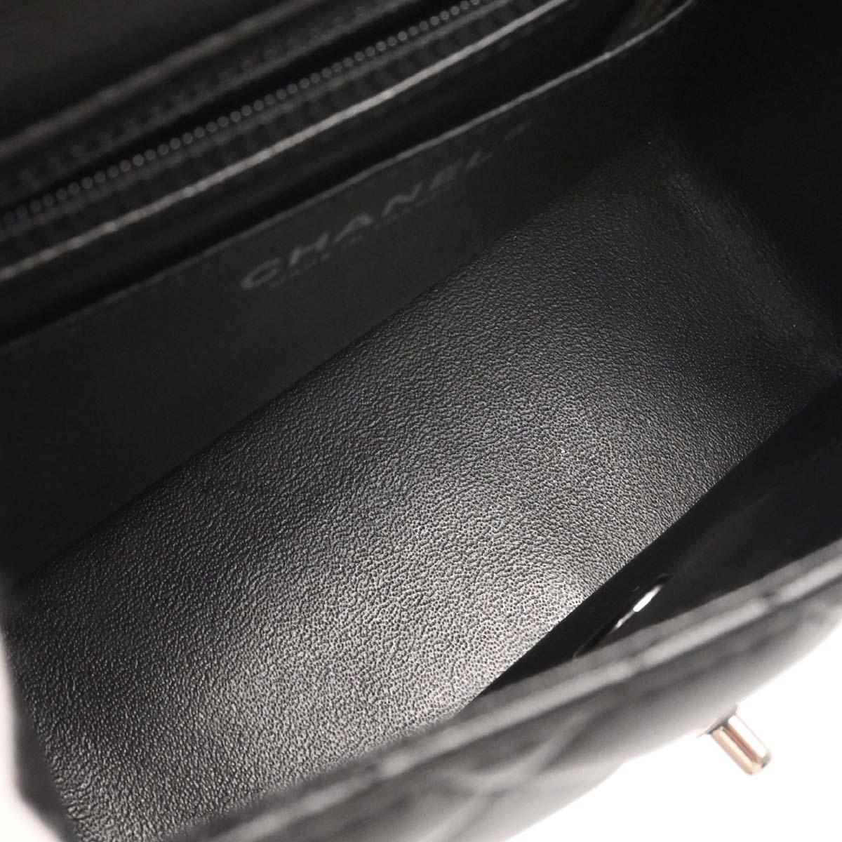 Chanel Black Lambskin Mini Classic Square Flap Shoulder Bag 17
