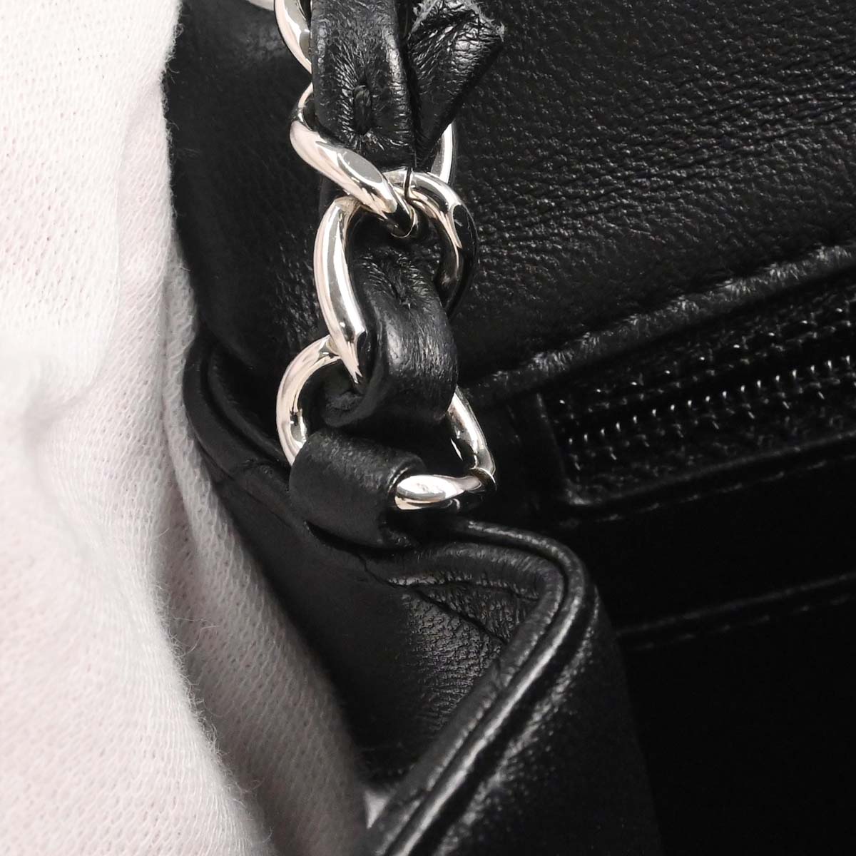 Chanel Black Lambskin Mini Classic Square Flap Shoulder Bag 17