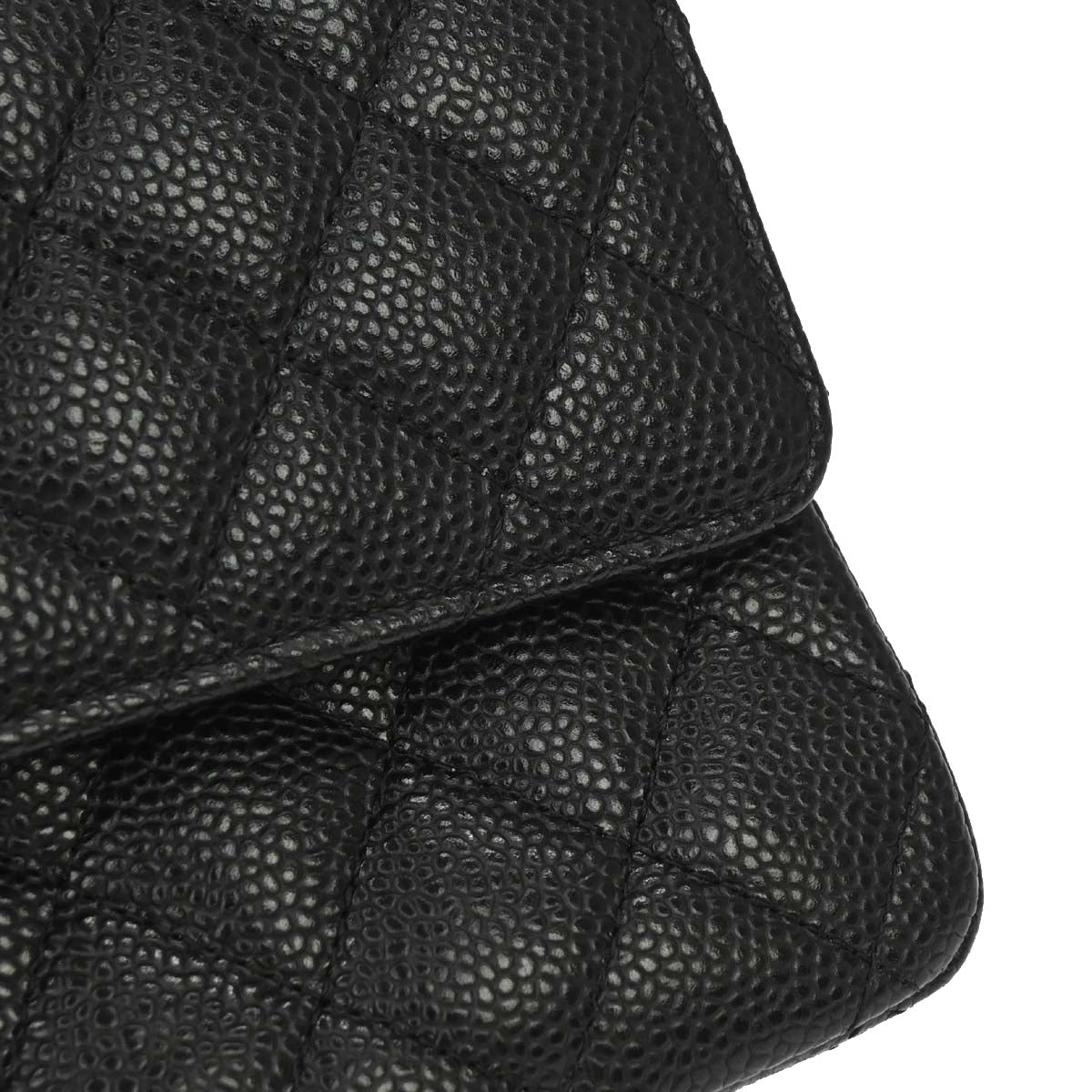 Chanel 2014 Black Caviar Skin Medium Classic Double Flap Shoulder Bag