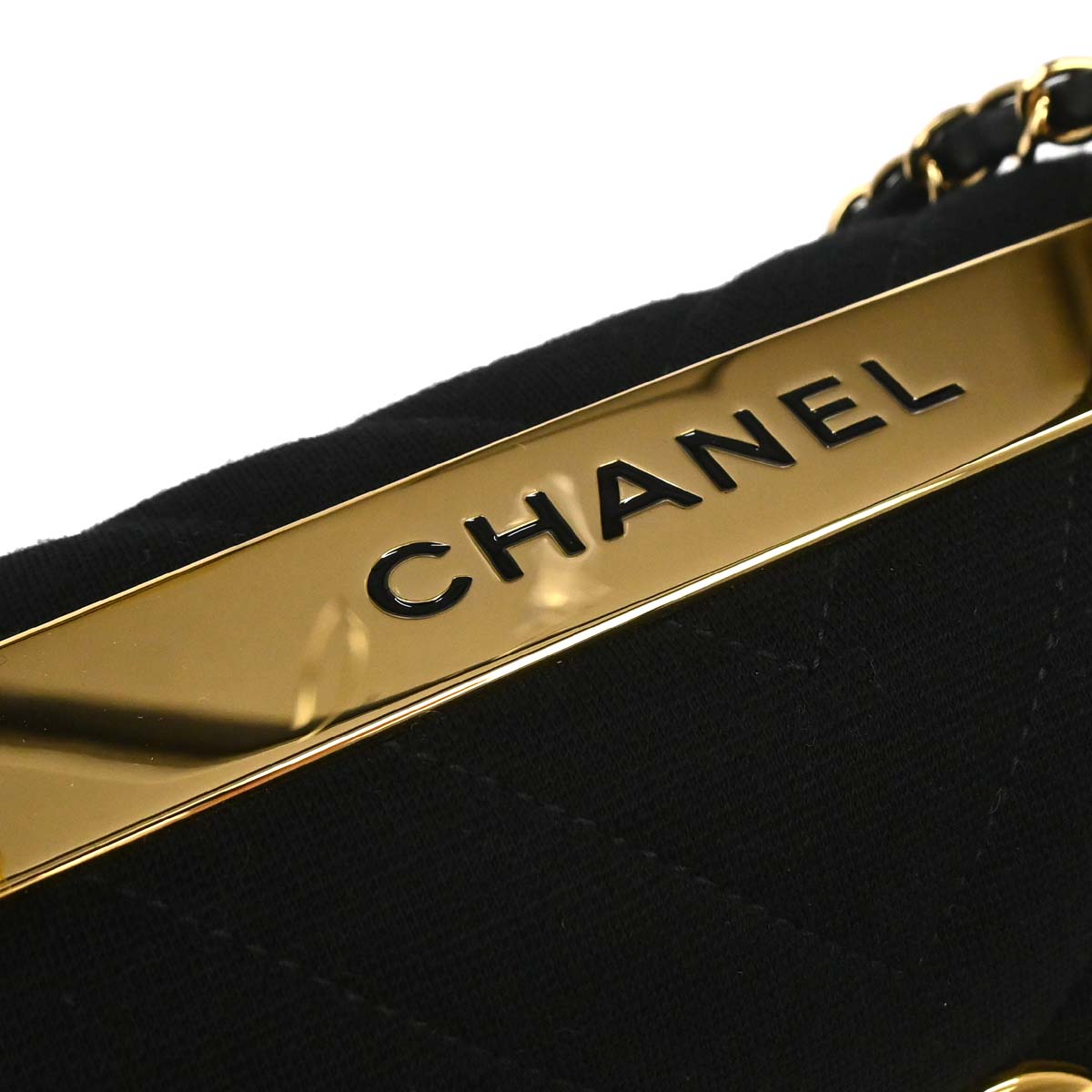 Chanel 2019 Black Jersey Trendy CC Chevron Top Handle 2way Shoulder Handbag