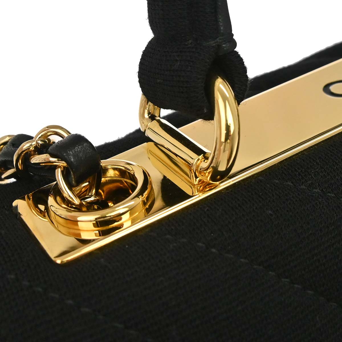 Chanel 2019 Black Jersey Trendy CC Chevron Top Handle 2way Shoulder Handbag