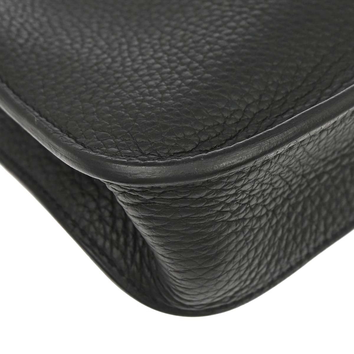 Hermes Black Taurillon Clemence Pochette Steve Shoulder Bag