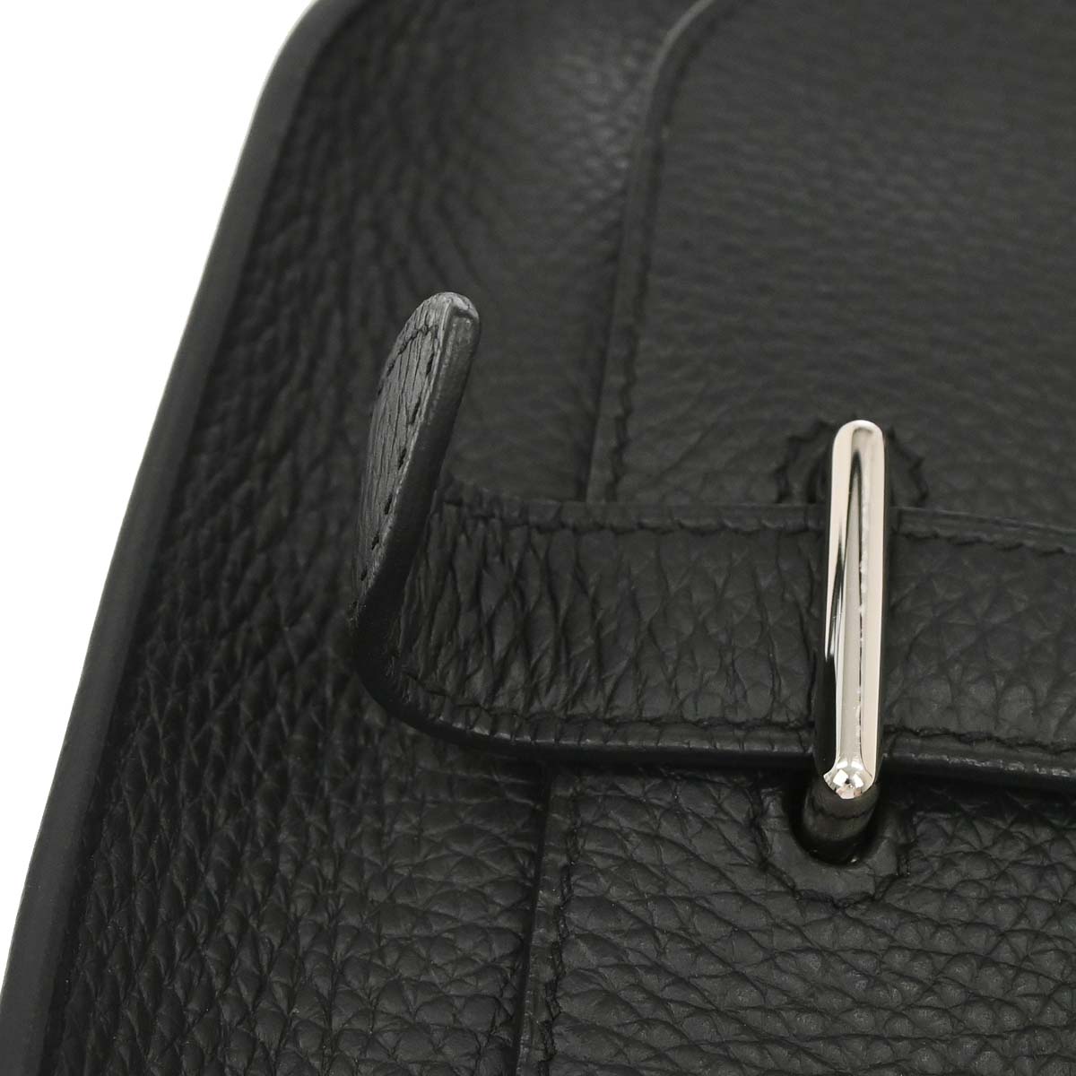 Hermes Black Taurillon Clemence Pochette Steve Shoulder Bag