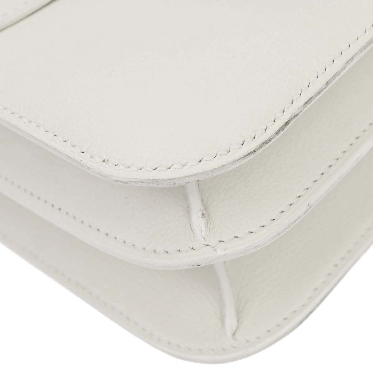 Hermes White Evercolor Constance 24 Shoulder Bag