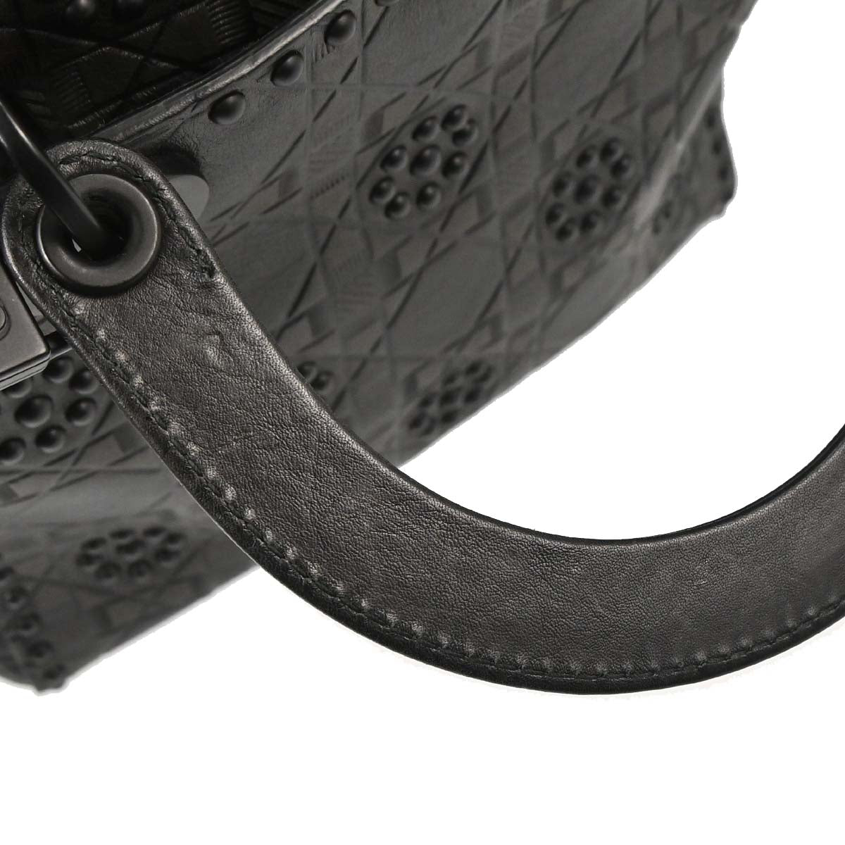 Christian Dior 2018 Black Calfskin Medium Lady Dior Cannage 2way Shoulder Handbag