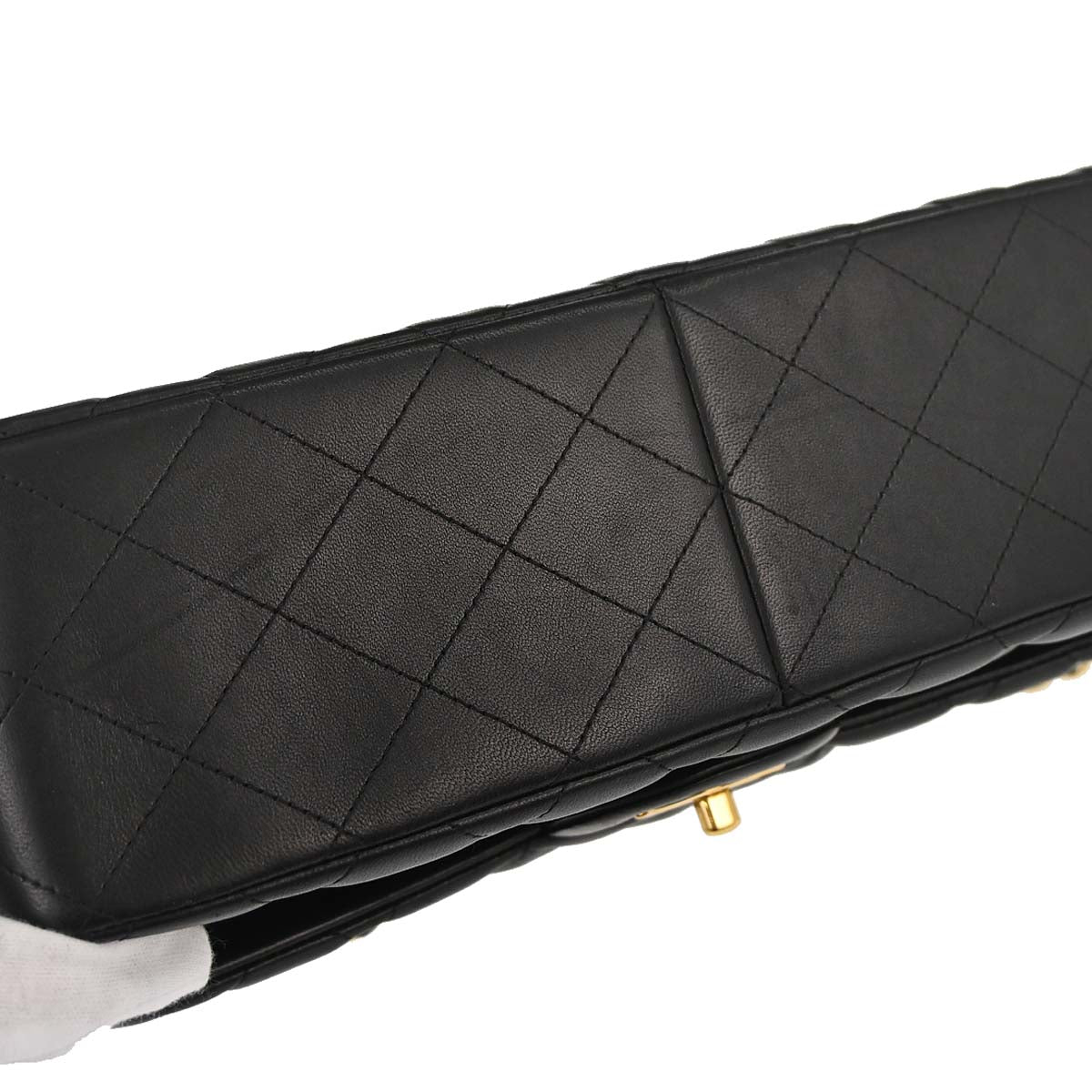 Chanel 2012-2013 Black Lambskin Jumbo Classic Double Flap Shoulder Bag