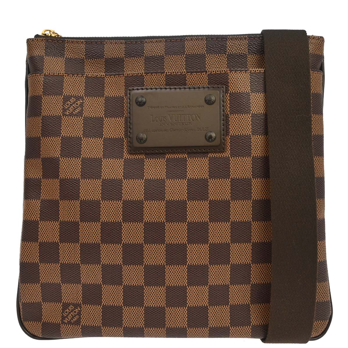 Louis Vuitton 2010 Damier Pochette Plate Brooklyn Shoulder Bag N41100