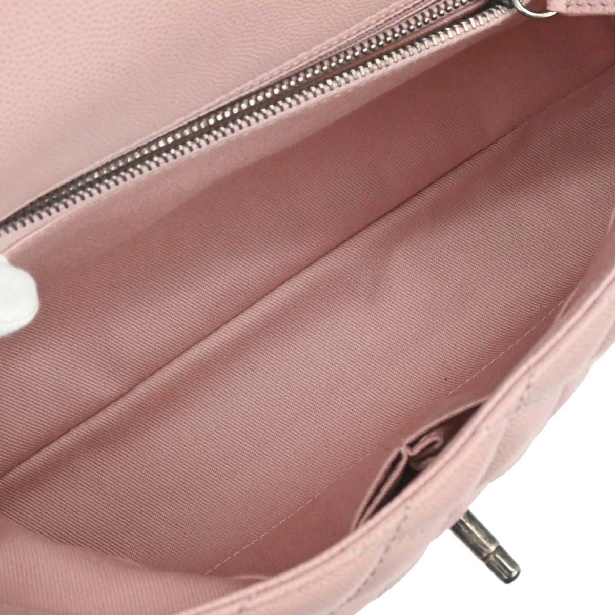 Chanel Light Pink Caviar Skin Coco Handle 2way Shoulder Handbag
