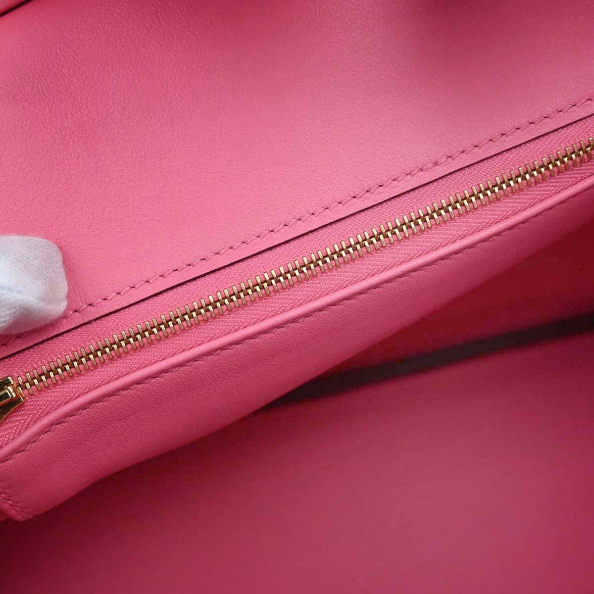 Hermes Rose Azalee Swift Birkin 25 Handbag