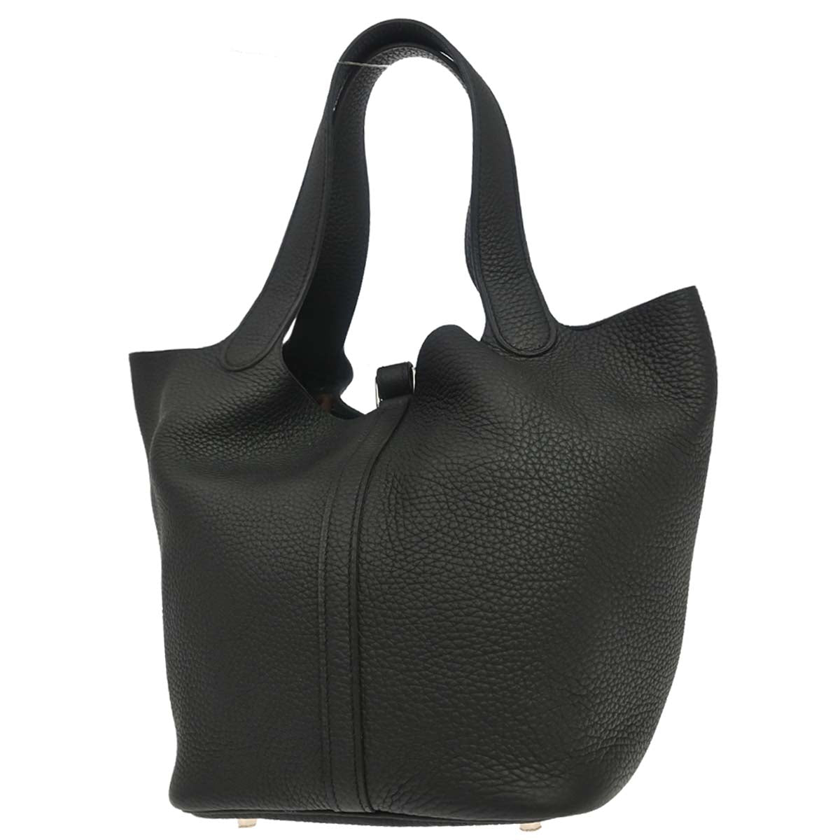 Hermes Black Taurillon Clemence Picotin Lock 22 MM Handbag