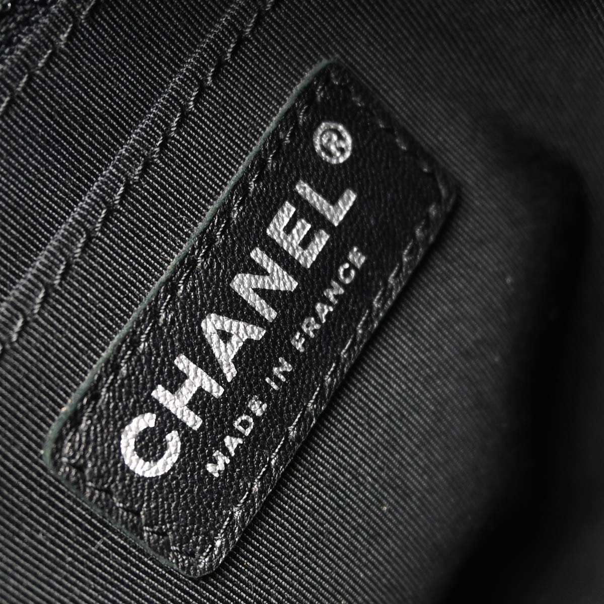 Chanel 2017 Black Deerskin Urban Spirit Chevron Drawstring Bucket Tote Handbag