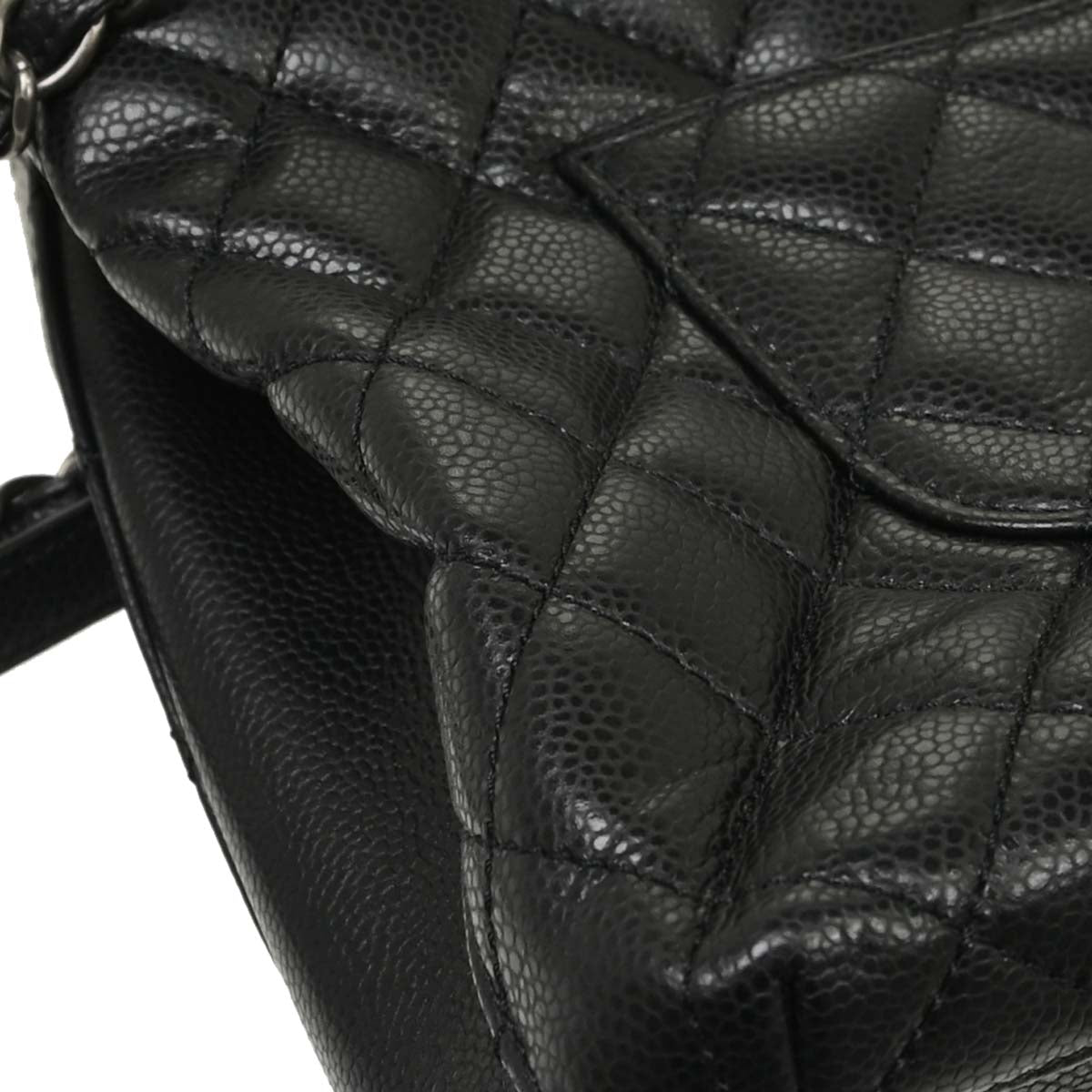 Chanel 2015-2016 Black Caviar Skin Tote Chain Handbag