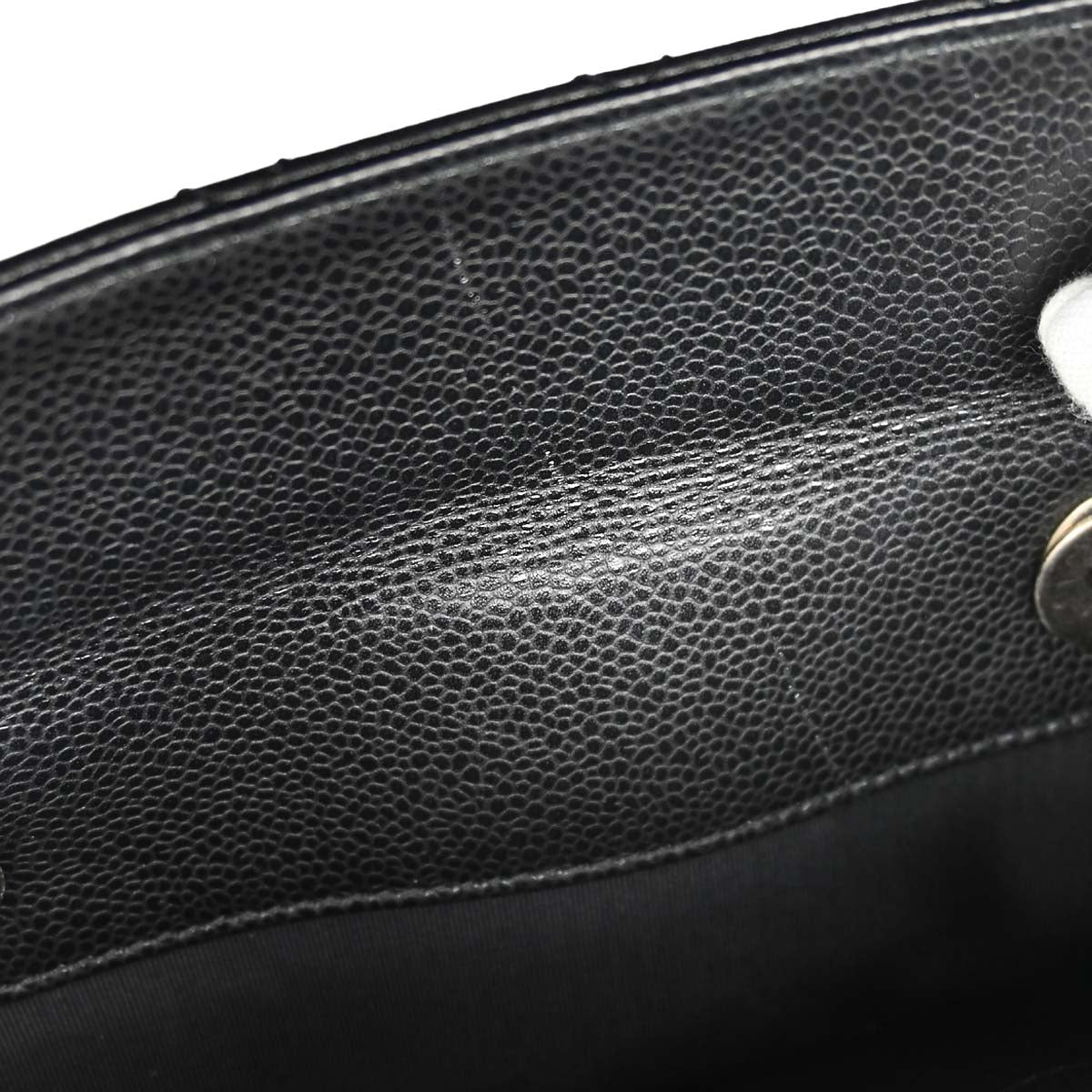 Chanel 2015-2016 Black Caviar Skin Tote Chain Handbag