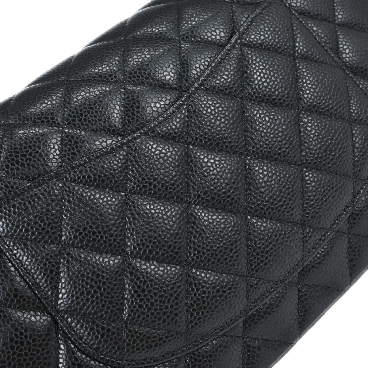 Chanel 2016-2017 Black Caviar Skin Medium Classic Double Flap Shoulder Bag