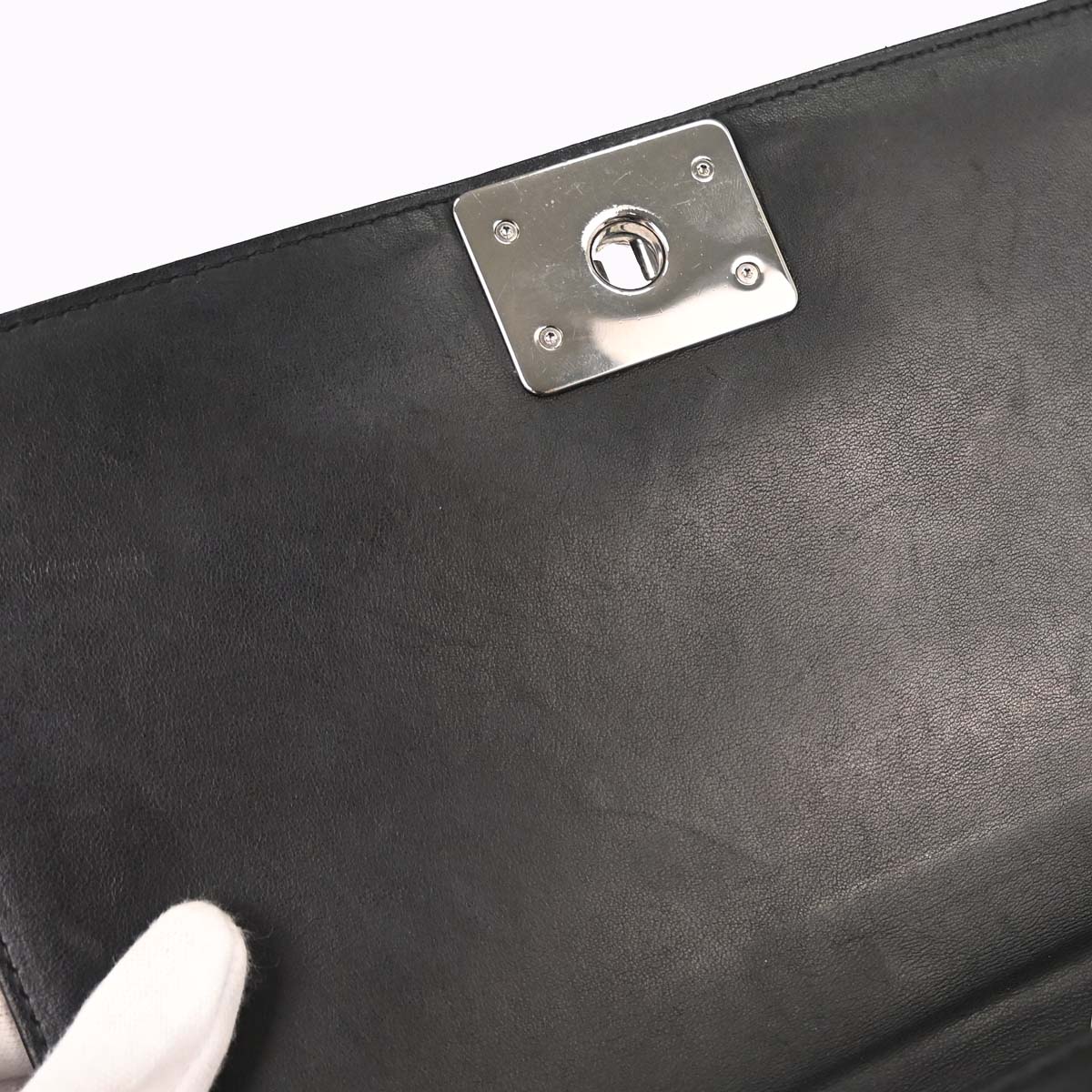 Boy Chanel 2014 Black Perforated Lambskin Medium Shoulder Bag