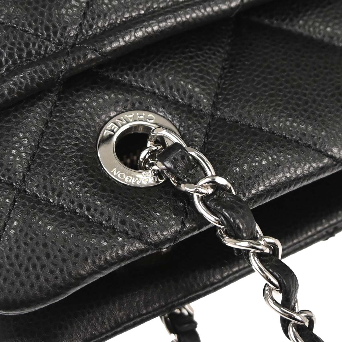 Chanel 2013-2014 Black Caviar Skin Timeless CC Chain Tote Bag