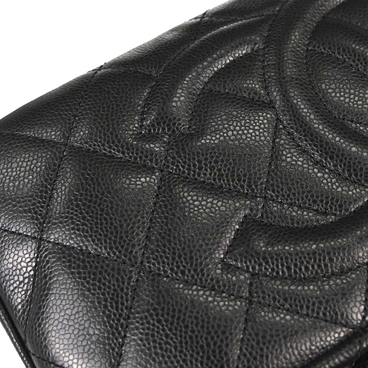 Chanel 2013-2014 Black Caviar Skin Timeless CC Chain Tote Bag