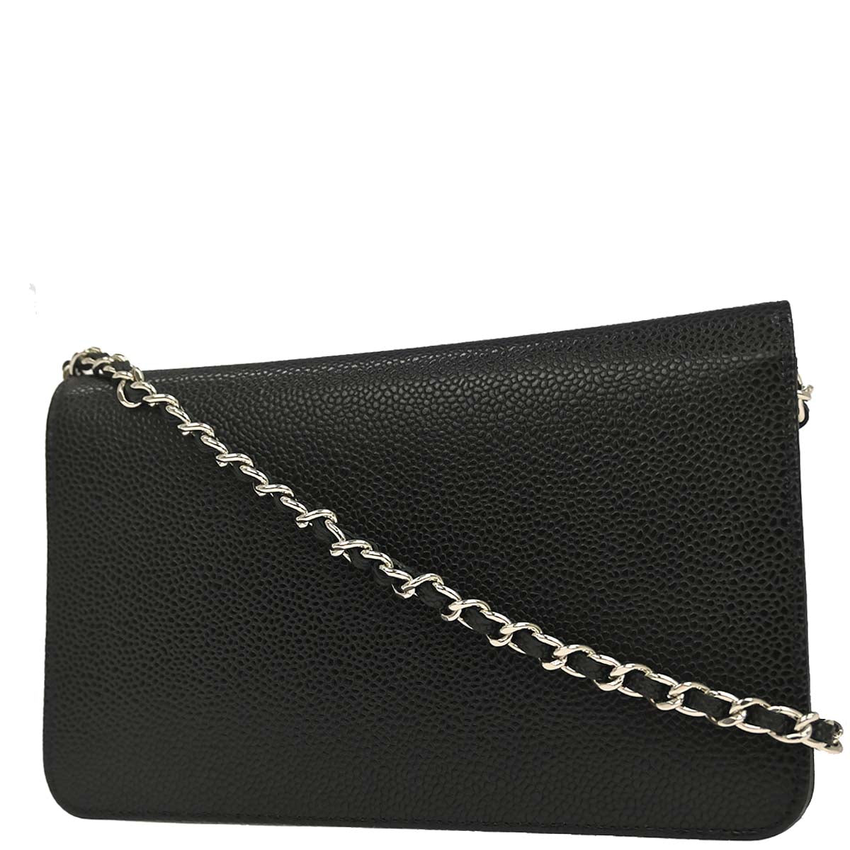 Chanel 2014-2015 Black Caviar Skin Timeless WOC Wallet on Chain Shoulder Bag