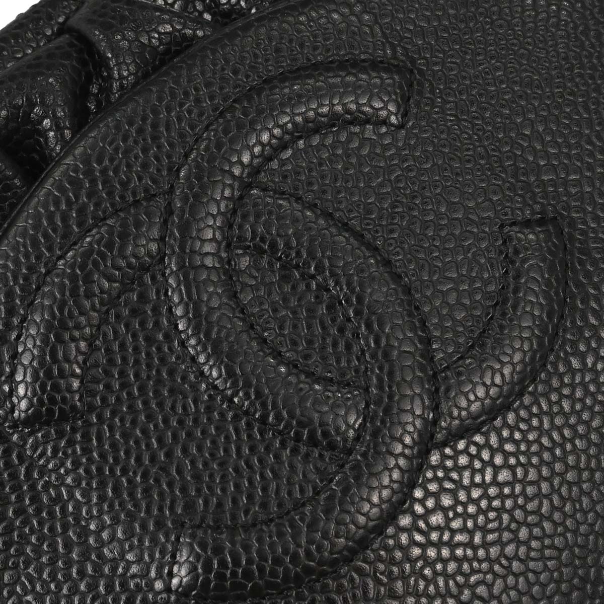 Chanel 2013-2014 Black Caviar Skin Half Moon Flap WOC Wallet on Chain Shoulder Bag