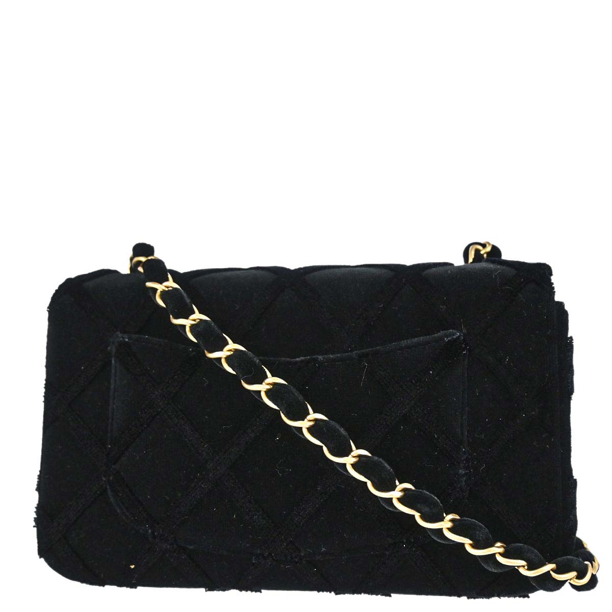 Chanel 2018 Black Velvet Classic Flap Shoulder Bag