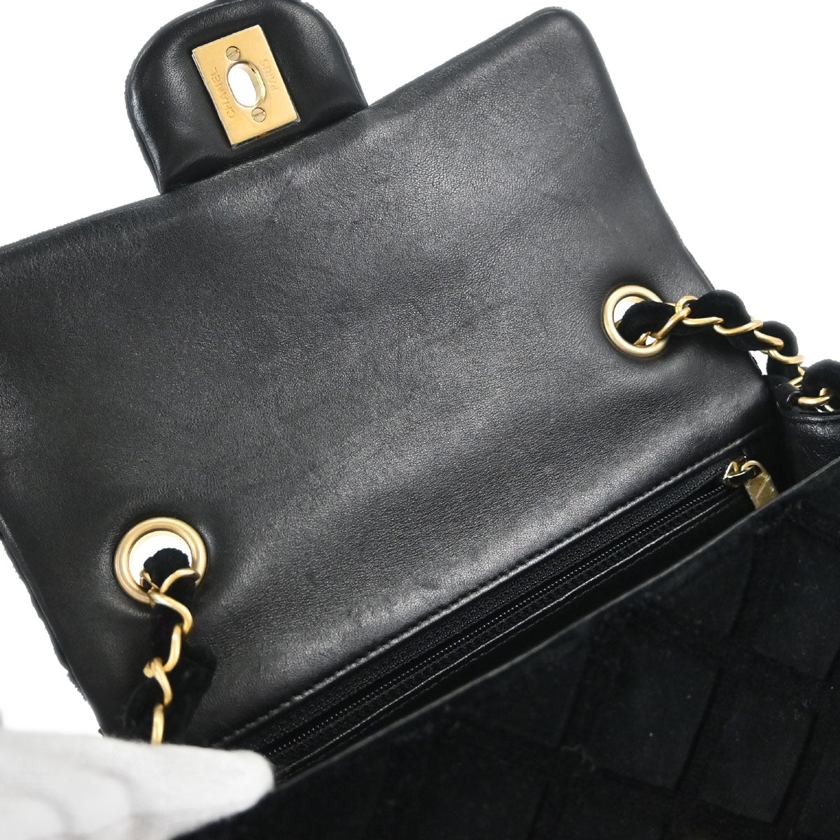 Chanel 2018 Black Velvet Classic Flap Shoulder Bag