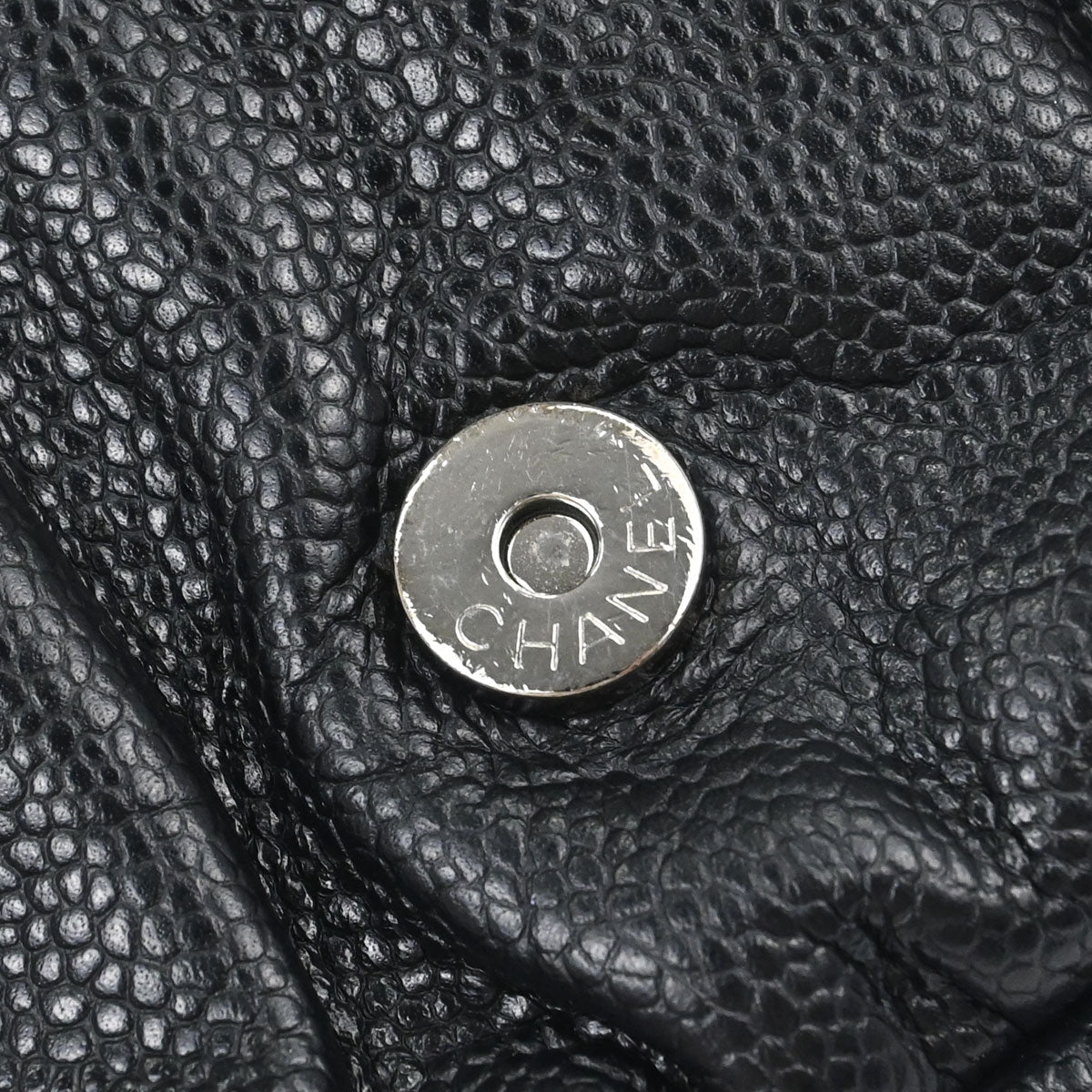 Chanel 2012 Black Caviar Skin Half Moon Flap WOC Wallet on Chain Shoulder Bag