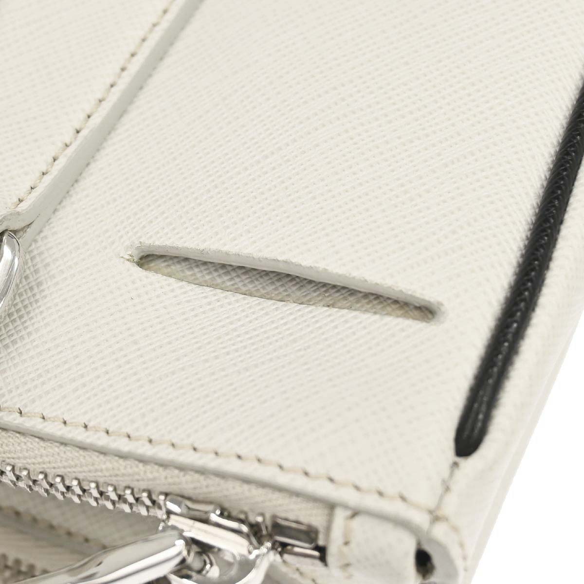 Prada White Leather Galleria 2way Shoulder Tote Handbag