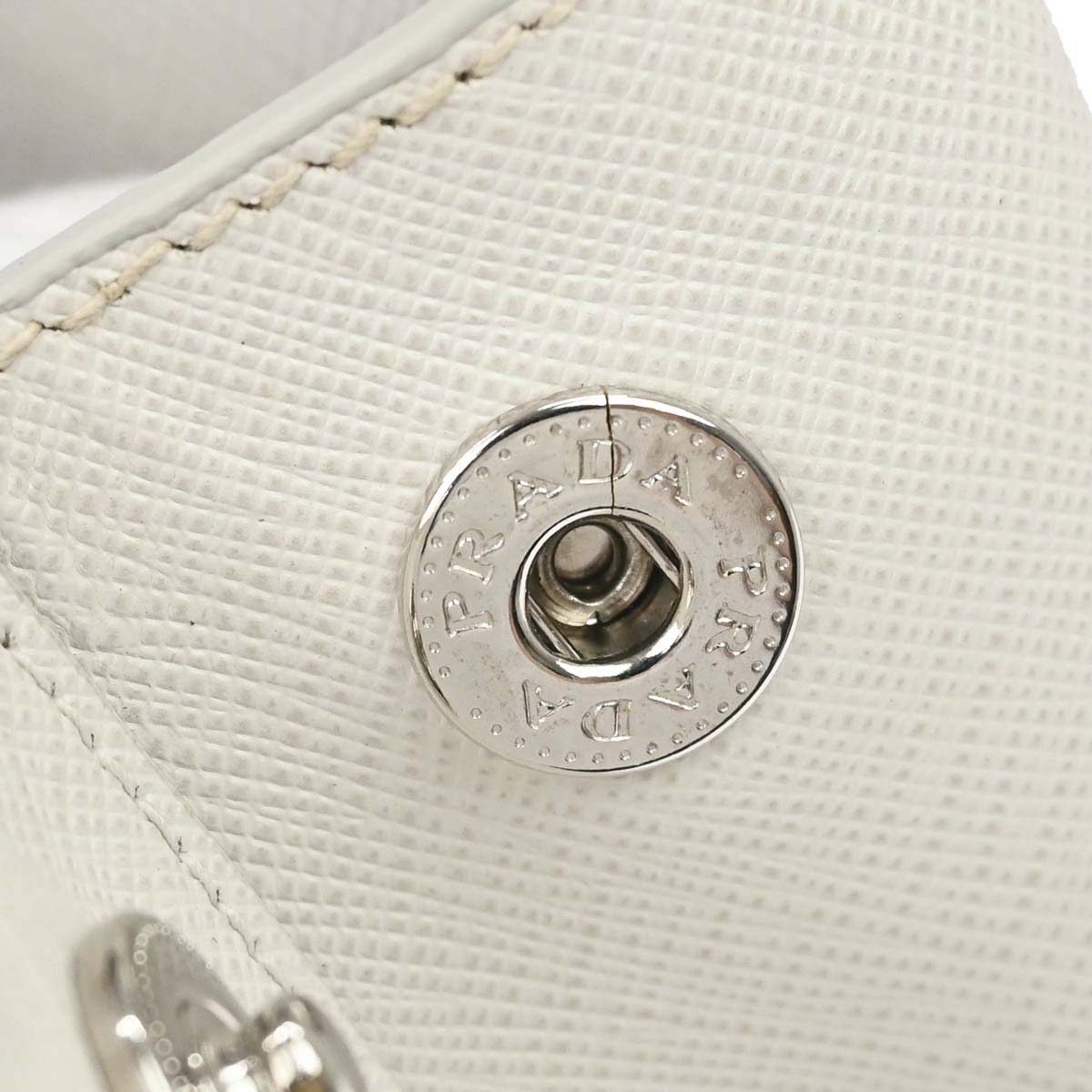 Prada White Leather Galleria 2way Shoulder Tote Handbag