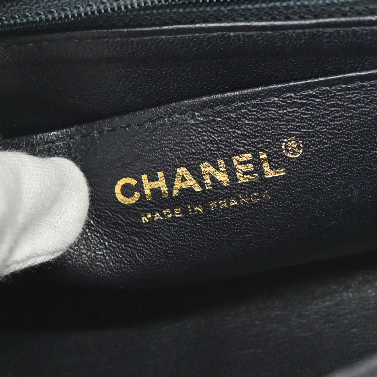 Chanel 2019 Navy Calfskin Plaid Printed Flap Bag Shoulder Bag