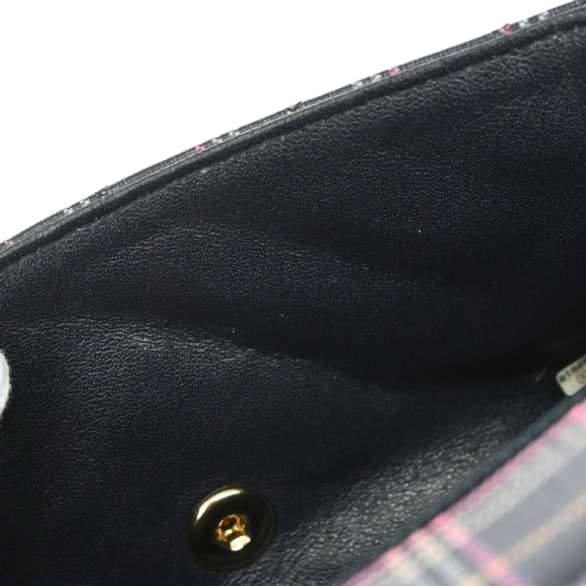 Chanel 2019 Navy Calfskin Plaid Printed Flap Bag Shoulder Bag
