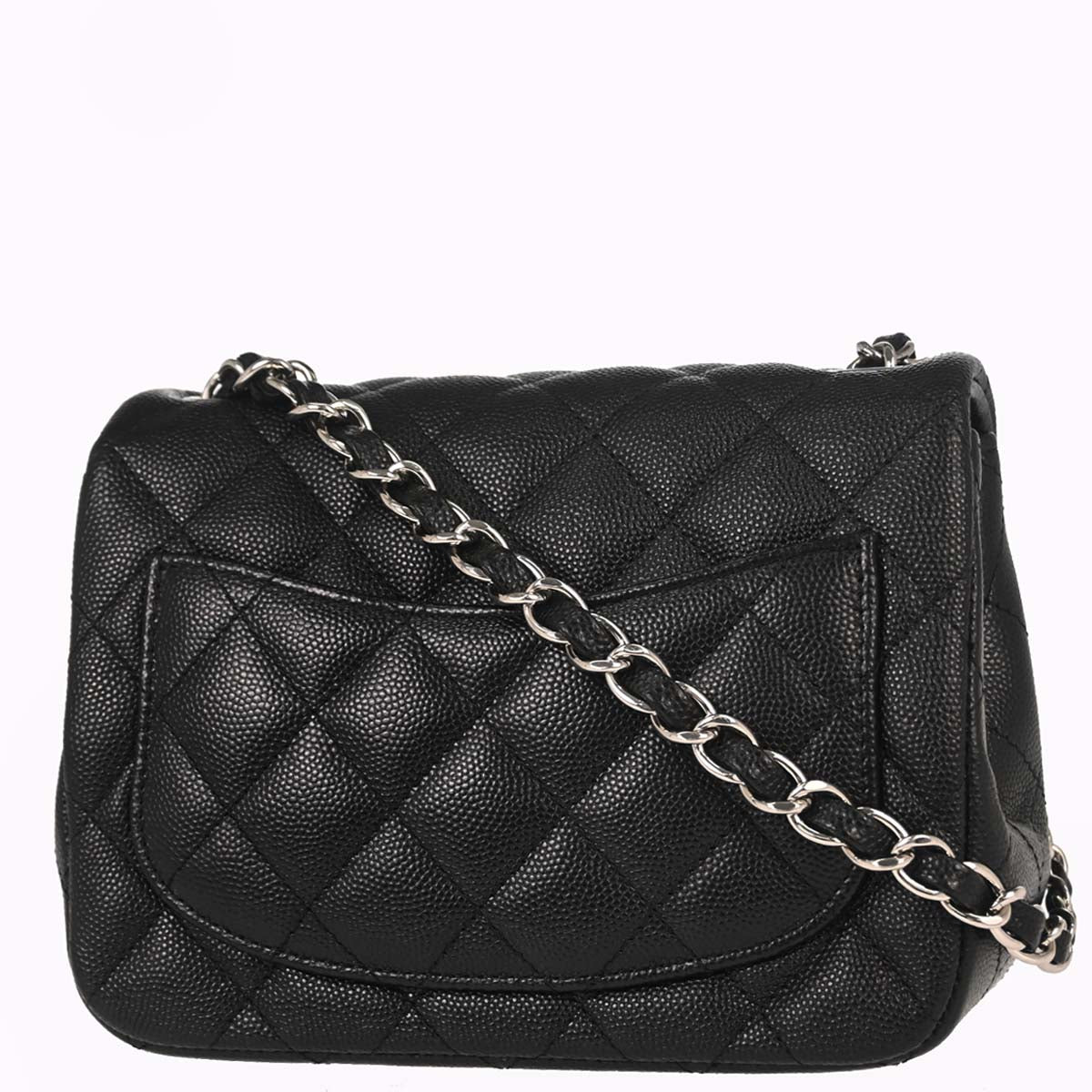Chanel Black Caviar Skin Mini Classic Square Flap Shoulder Bag 17