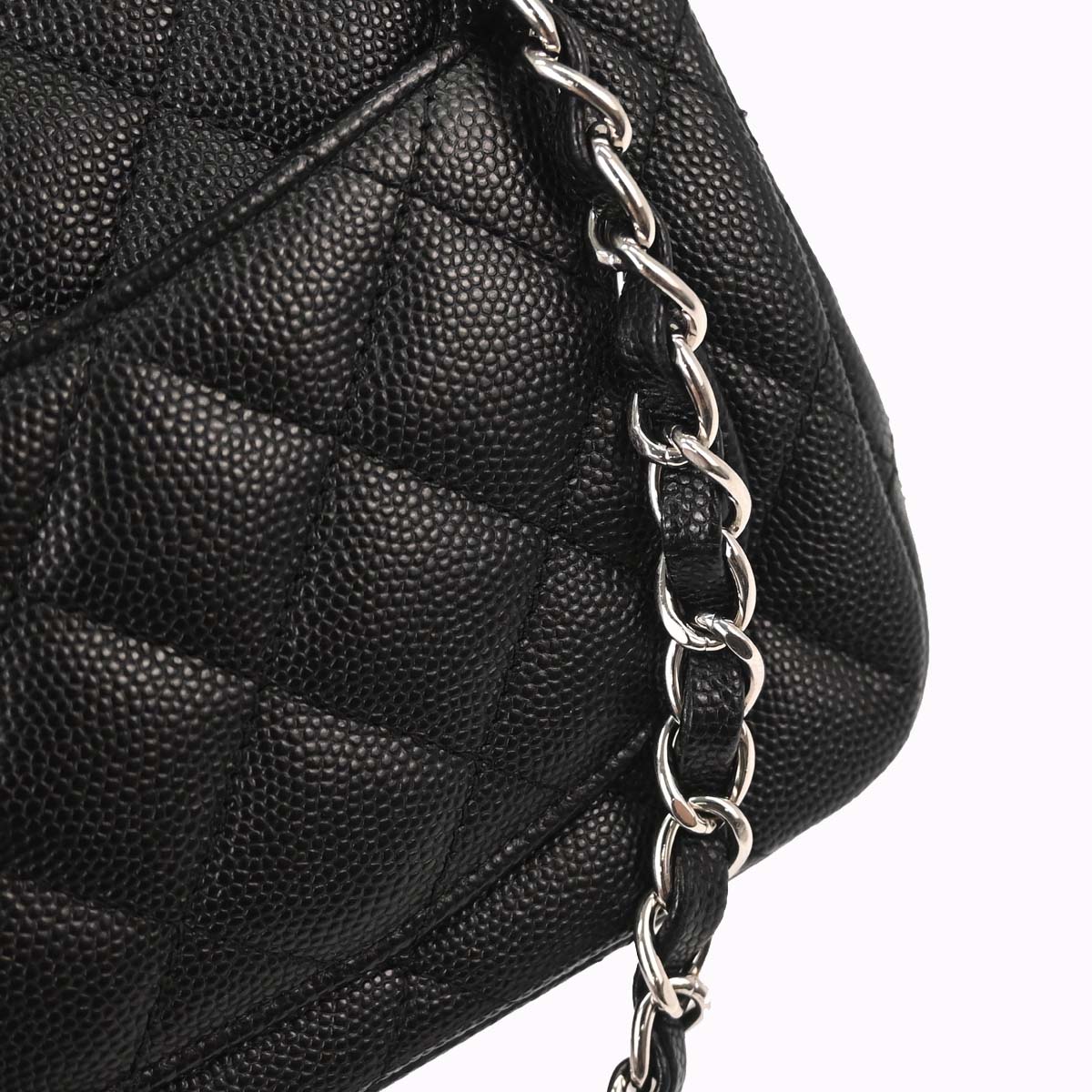 Chanel Black Caviar Skin Mini Classic Square Flap Shoulder Bag 17