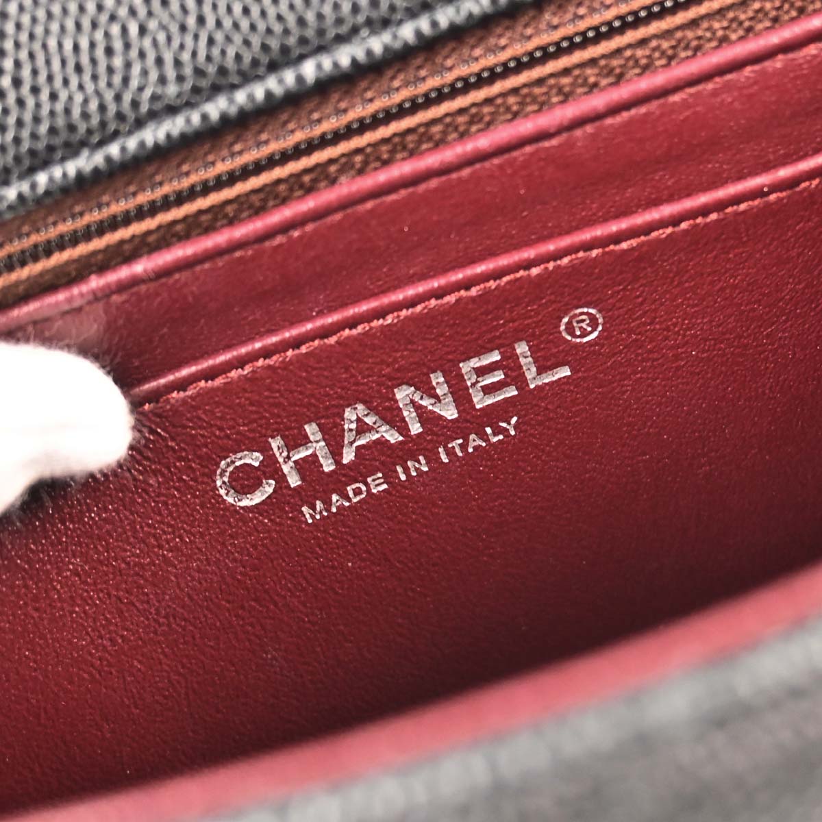 Chanel Black Caviar Skin Mini Classic Square Flap Shoulder Bag 17